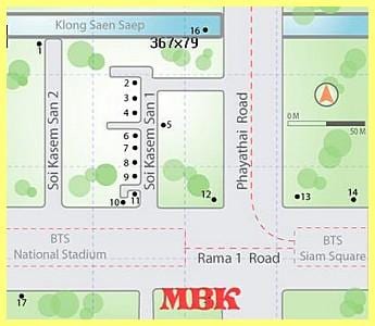 mbk prekybos centro bankokas žemėlapis