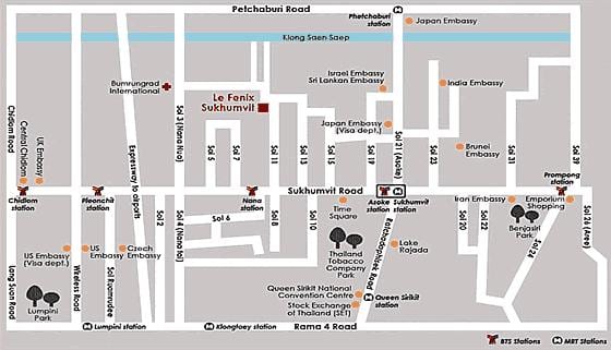 žemėlapis bangkok soi