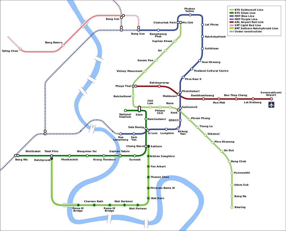 mrt žemėlapį, bankokas, tailandas