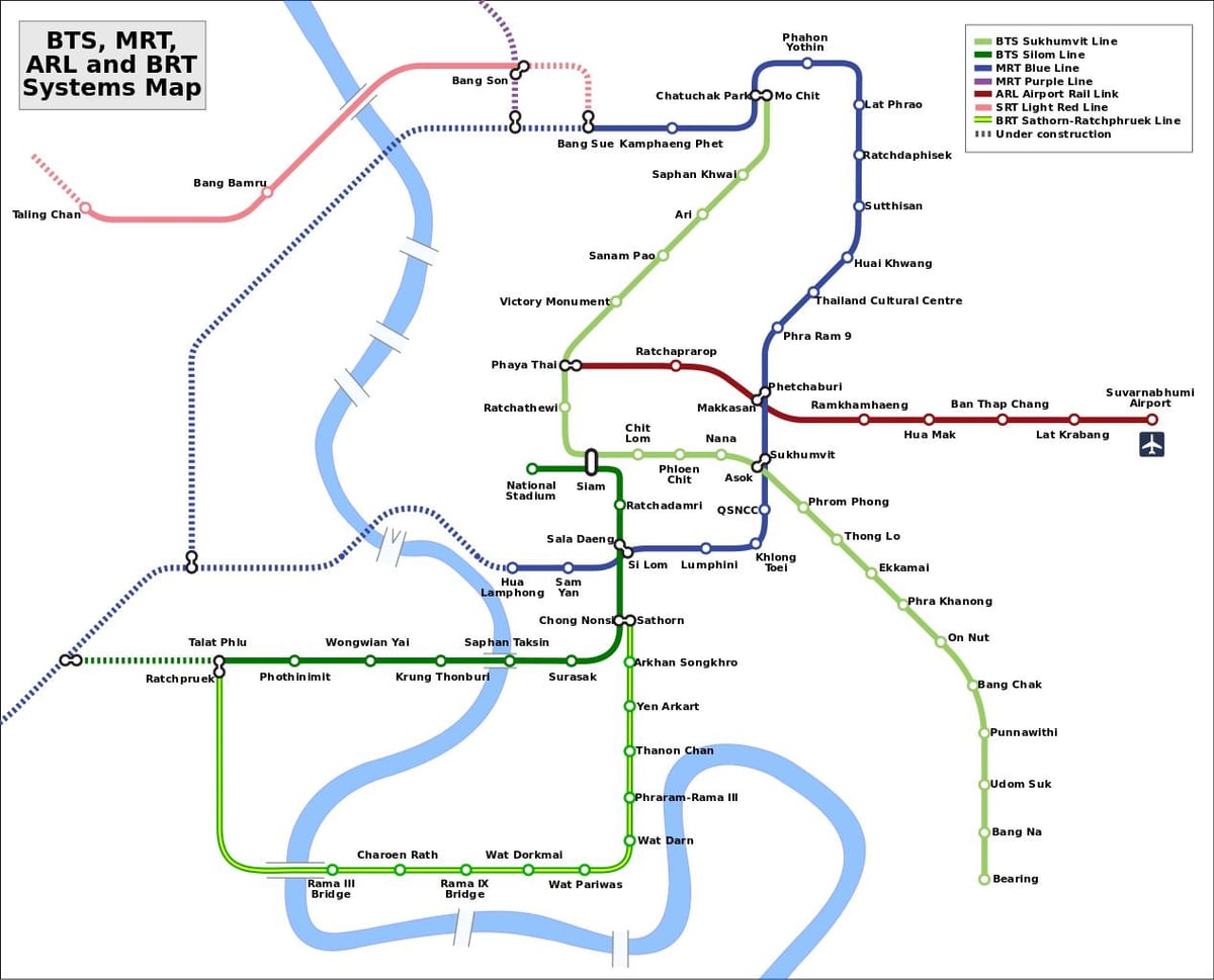 bankokas mrt lrt žemėlapyje