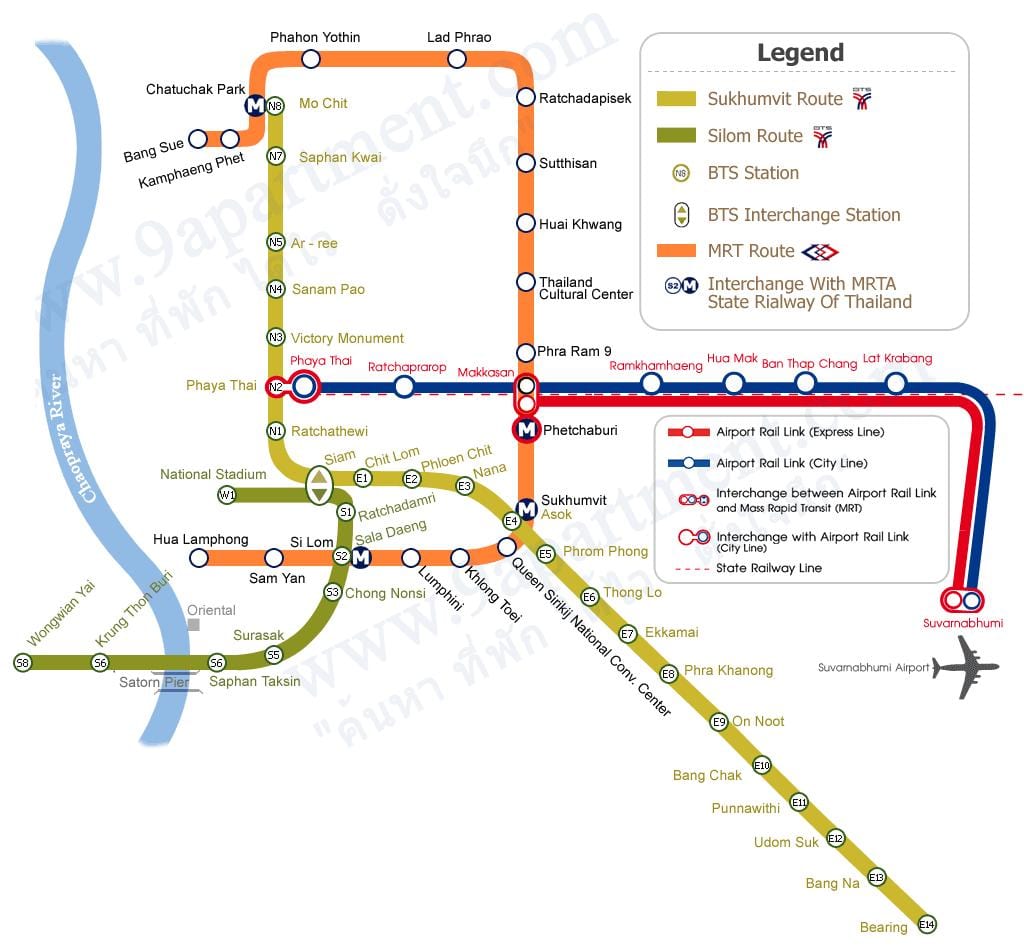 bankokas skytrain maršruto žemėlapį