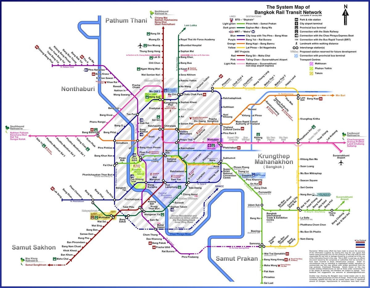 bankokas autobusų maršruto žemėlapį