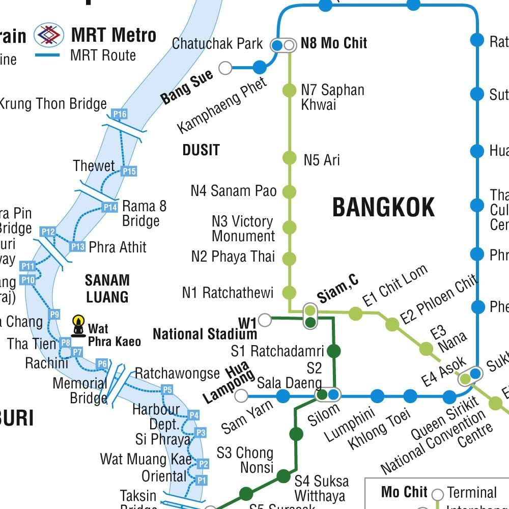žemėlapis bankokas metro ir skytrain