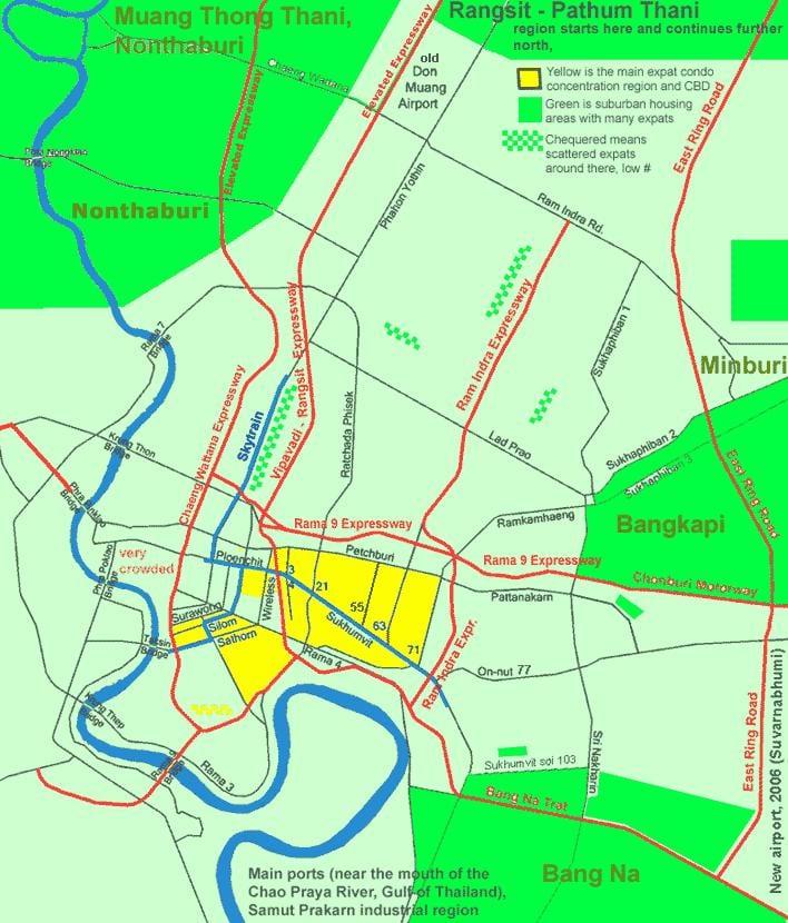bankokas miesto centro žemėlapis