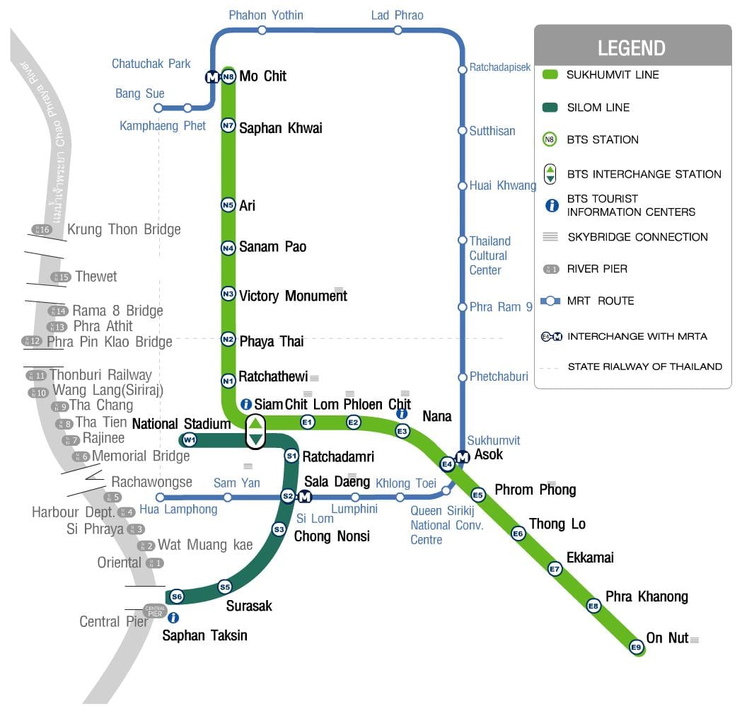 bkk skytrain žemėlapyje