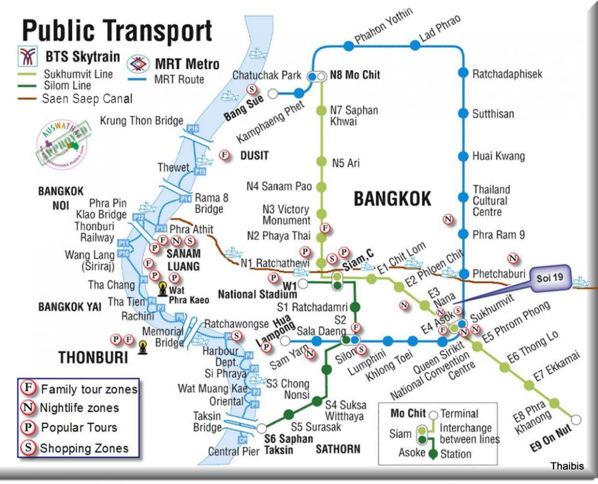 bankokas viešojo transporto žemėlapis