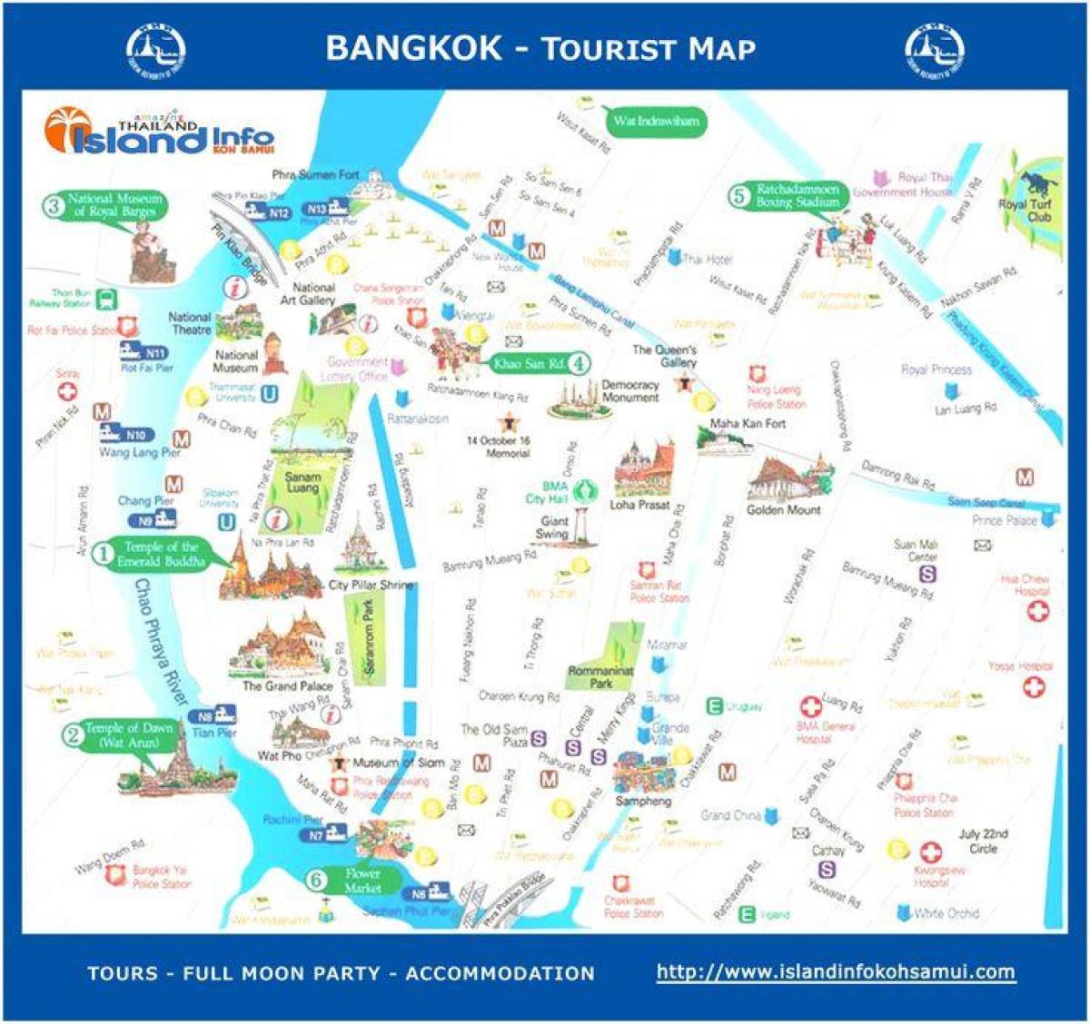 bankokas, tailandas turizmo žemėlapyje