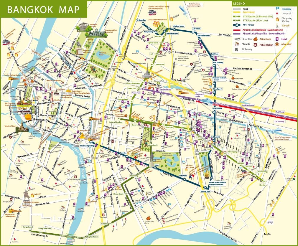 žemėlapis bankokas street