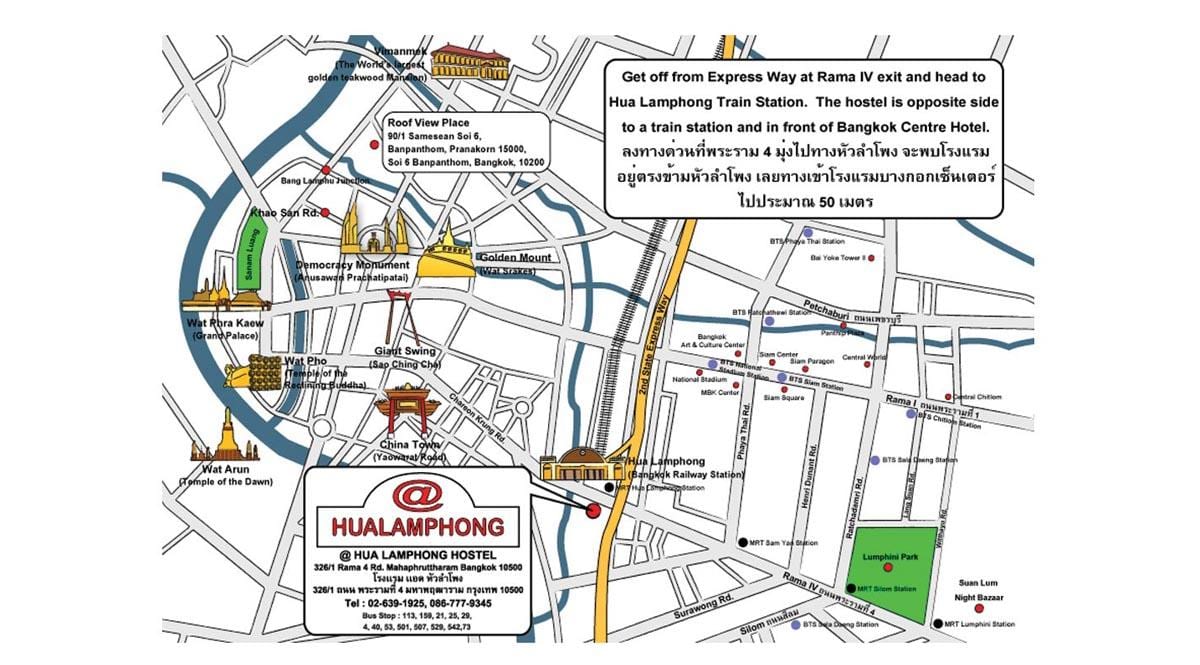 hua lamphong geležinkelio stotis map