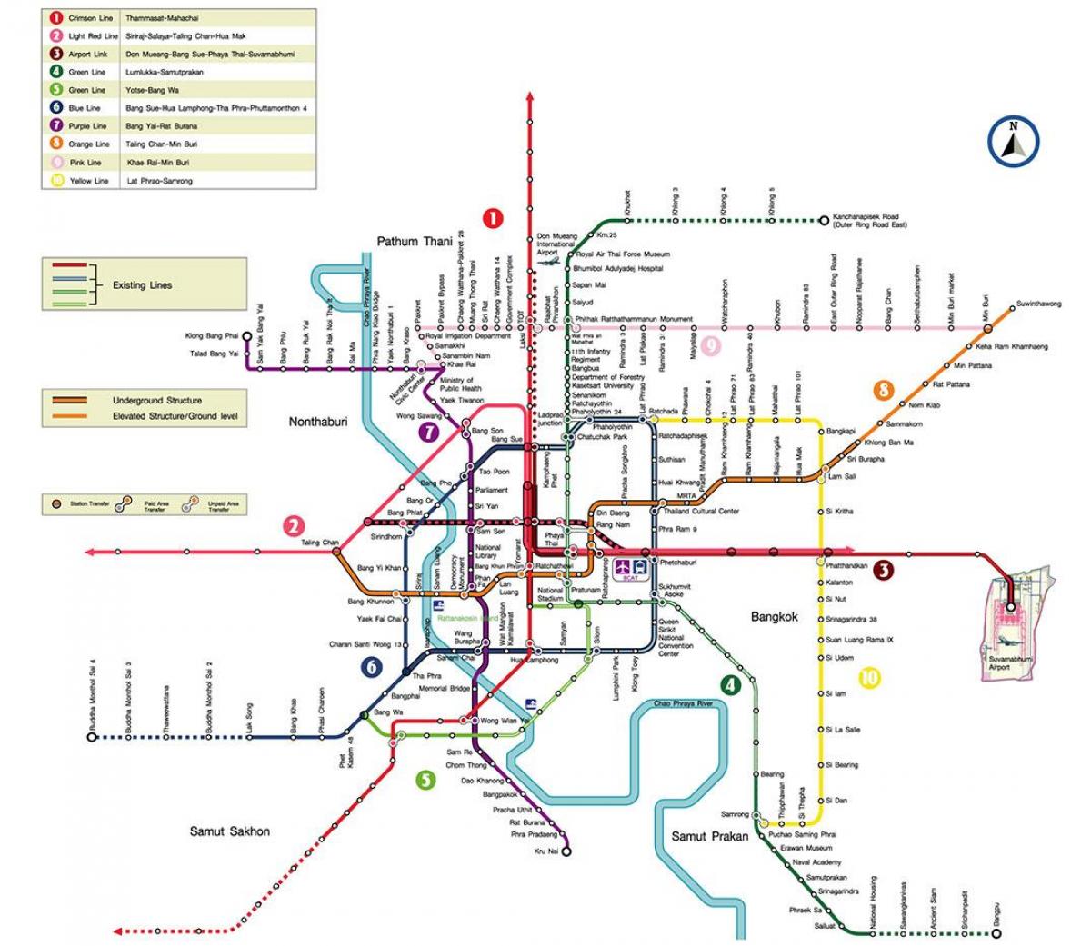 bankokas metro stotis map
