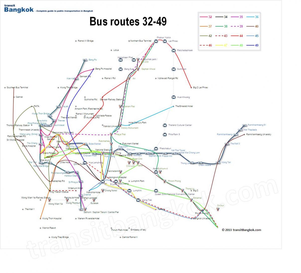 autobusų maršruto žemėlapį bankokas