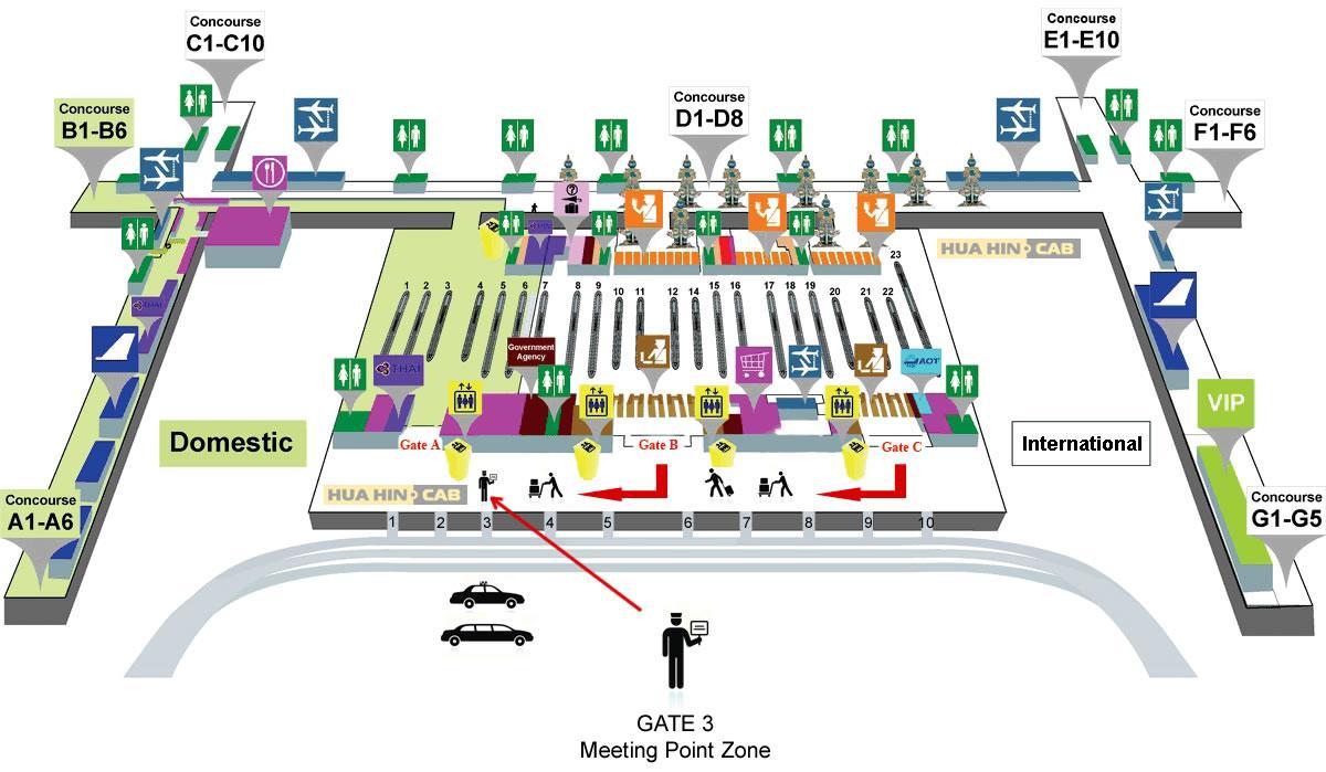 bankokas, tailandas oro uosto žemėlapis