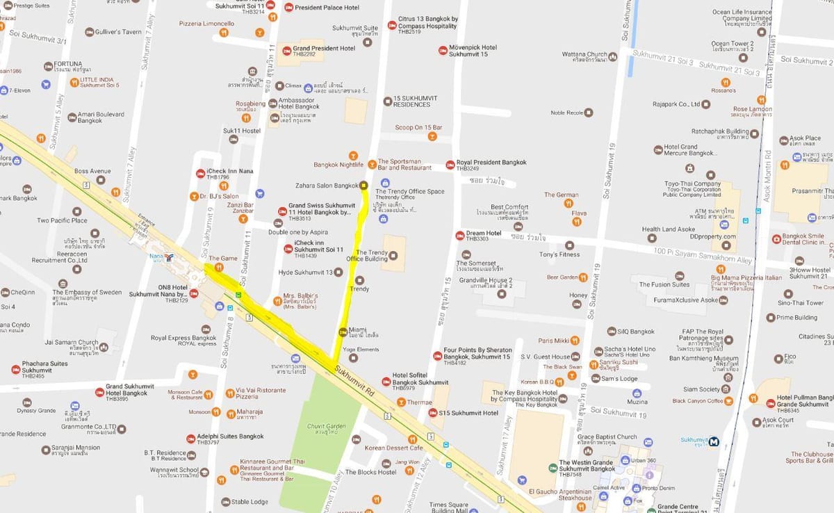žemėlapis sukhumvit, bankokas