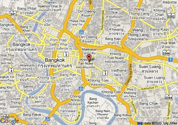 žemėlapis sukhumvit rajone bankokas