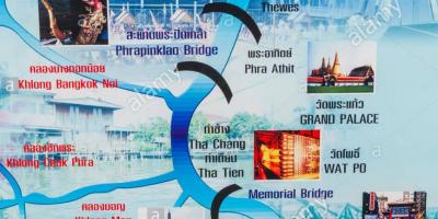 Žemėlapis chao phraya upės bankokas
