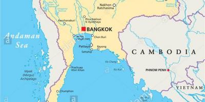 Bankokas, tailandas pasaulio žemėlapis