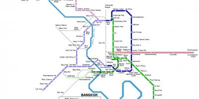 Metro žemėlapis, bankokas, tailandas